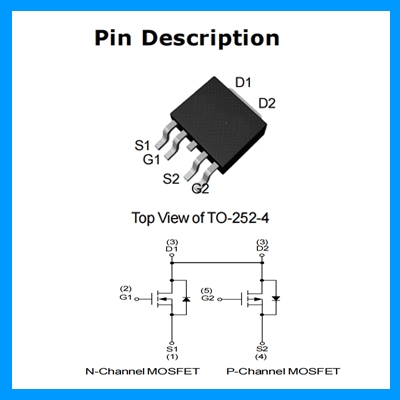 N+P channel TO-252-4 MOS tube