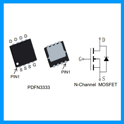 N-channel DFN3X3-8 packaged MOS tube